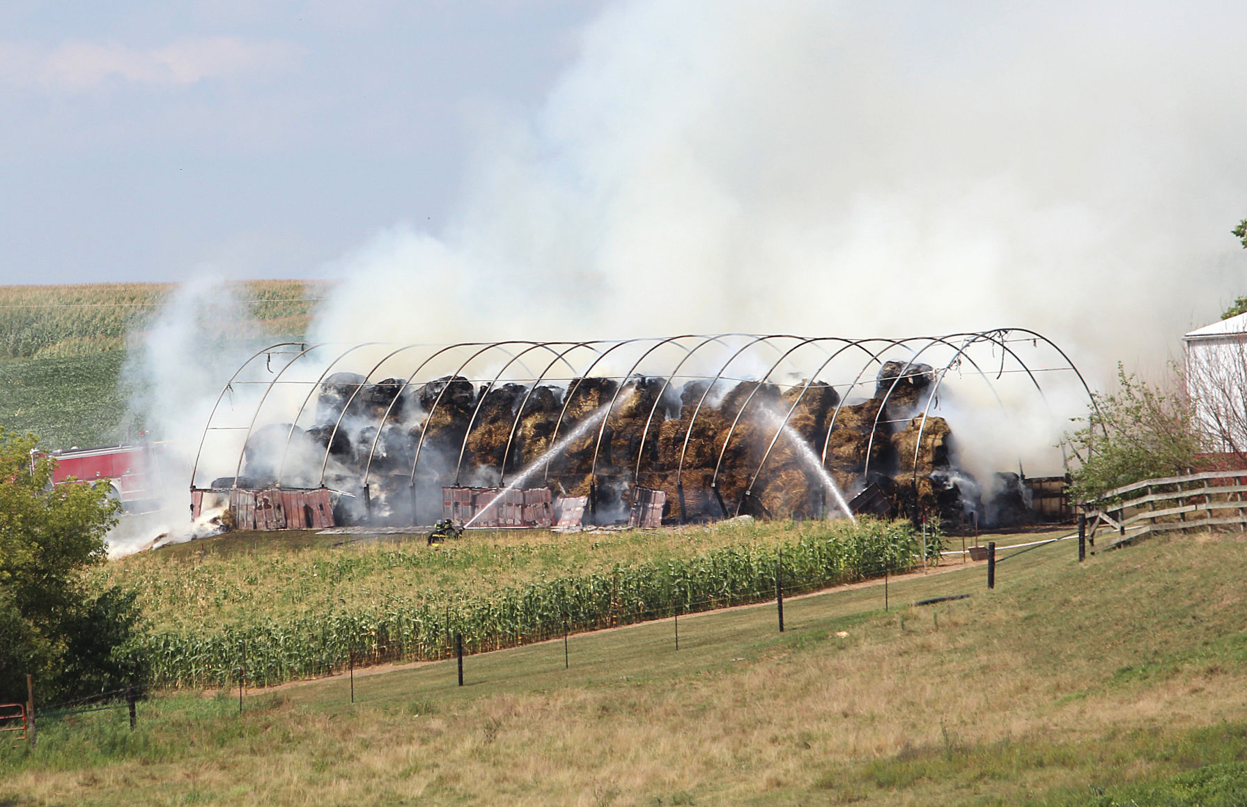 Structure Engulfed in Flames Monday Afternoon